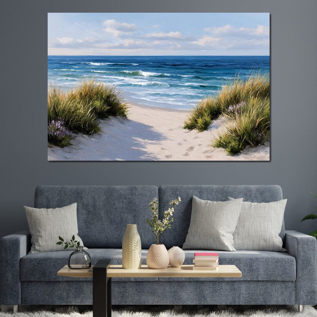 Waves Beyond the Dune Pathway Canvas Wall Art