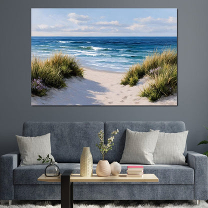 Waves Beyond the Dune Pathway Canvas Wall Art