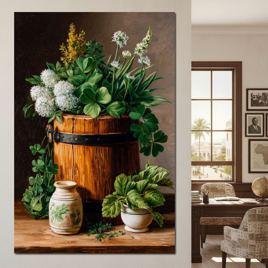 Clover With Herbs Canvas Wall Art