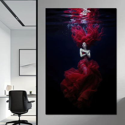 Crimson Depths Canvas Wall Art
