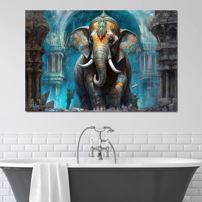 Hindu Temple Guardian Canvas Wall Art