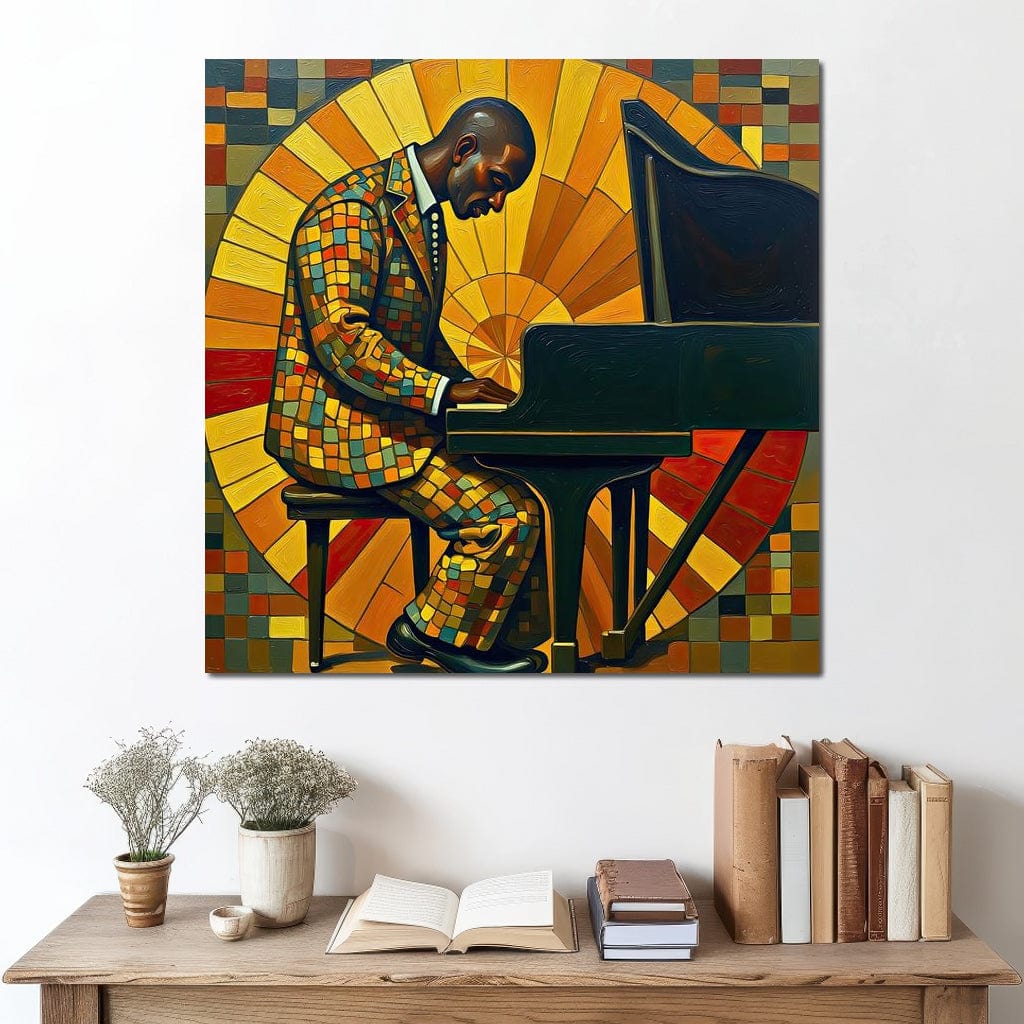 The Mosaic Pianist Canvas Wall Art