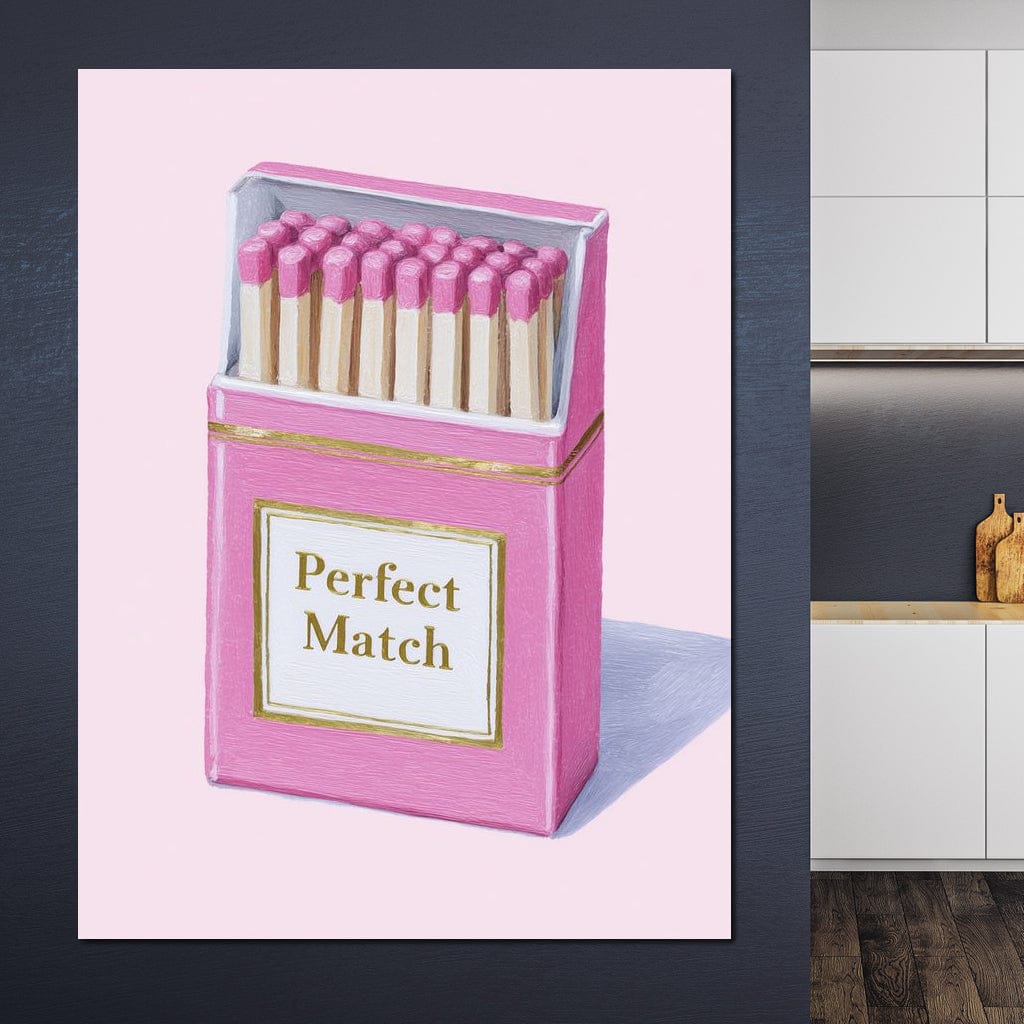 Perfect Match Pink Matchbox Canvas Wall Art