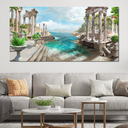 Ancient Greek Ruins Canvas Wall Art
