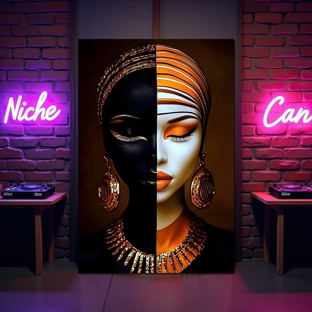 Elegant Duality Portrait Canvas Wall Art