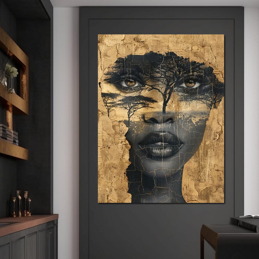 Golden Gaze Through the Jungle Canvas Wall Art