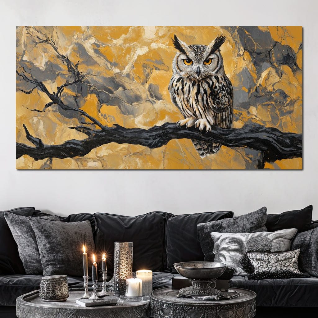 Majestic Owl Essence of Autumn Canvas Wall Art