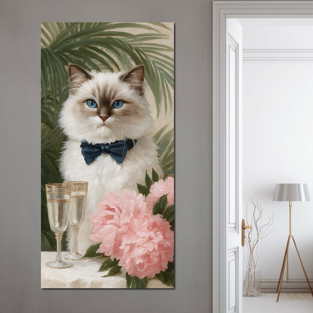 Regal Feline Soiree Symphony Canvas Wall Art