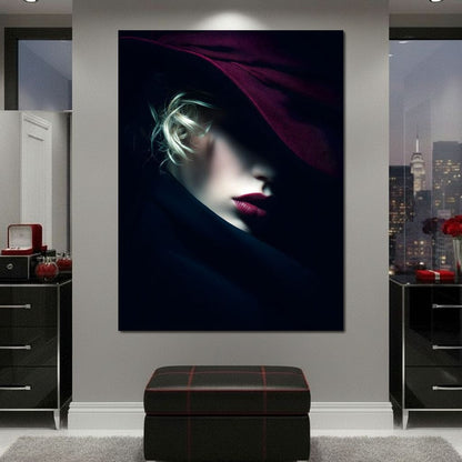 Noir Allure Under Silk Brim Canvas Wall Art