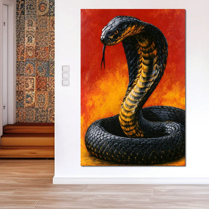 Airbrush Cobra Retro Style Canvas Wall Art