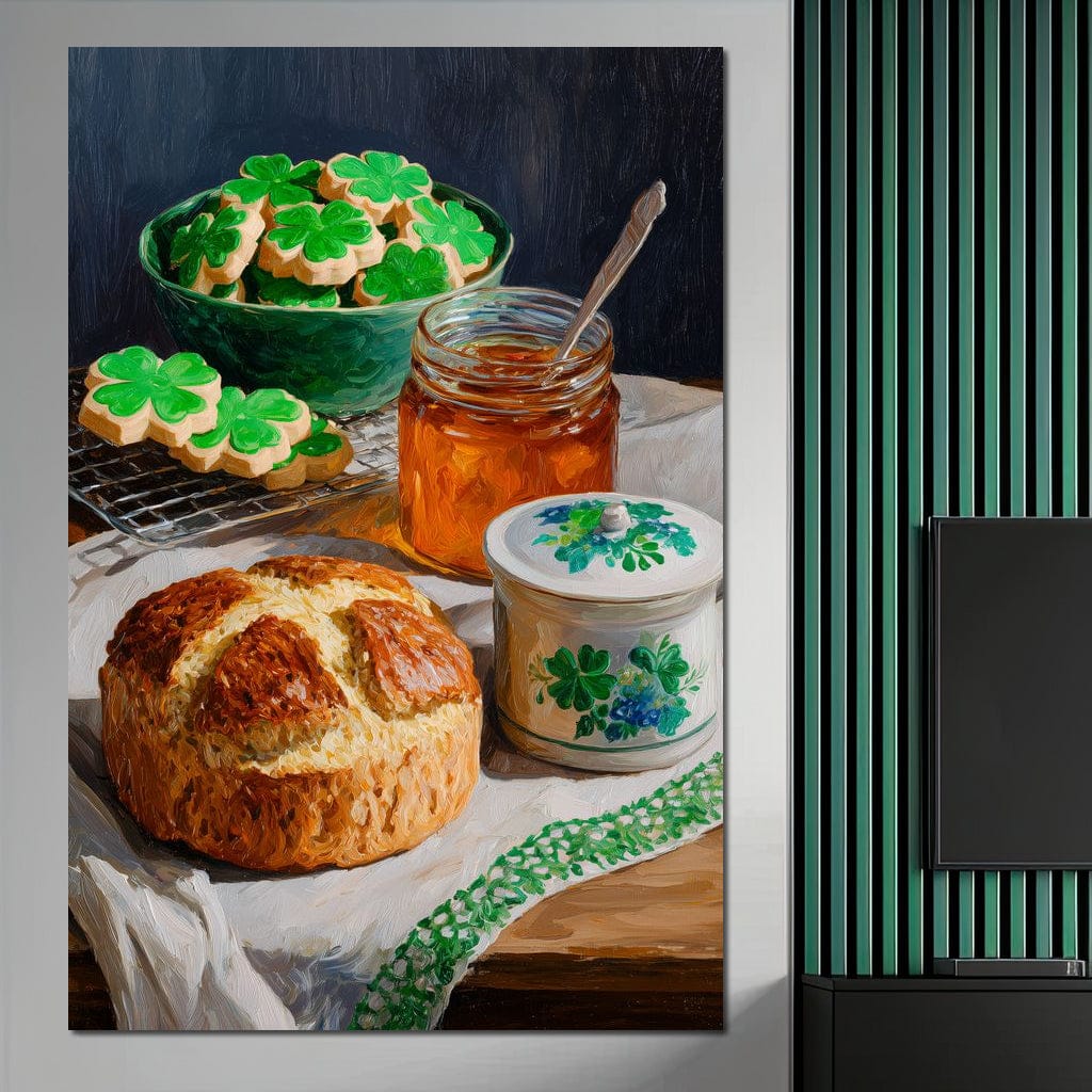 Shamrock Cookies Honey Loaf Canvas Wall Art