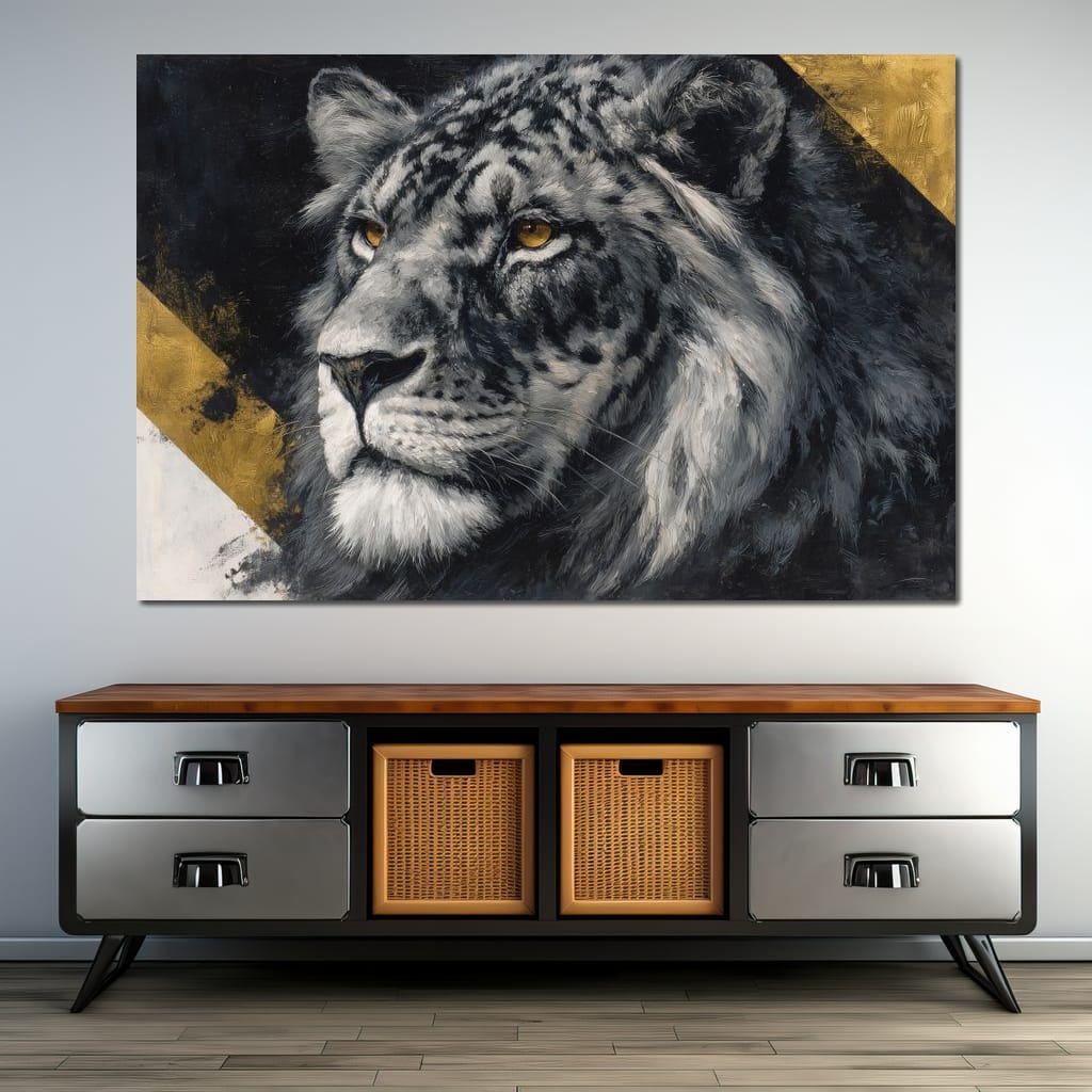 Golden Eyed Lion King Canvas Wall Art