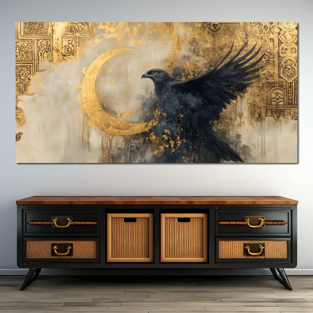 Golden Flight of Midnight Canvas Wall Art