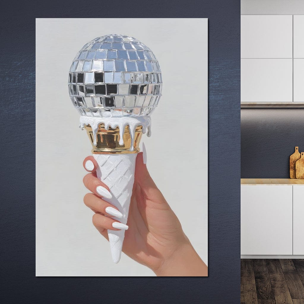 Melting Disco Cone Pop Canvas Wall Art