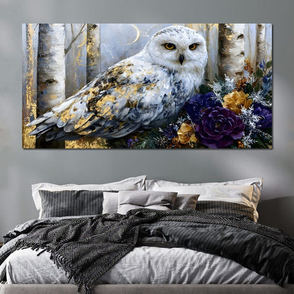 Silent Watcher Among Golden Birch Canvas Wall Art