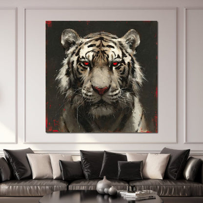 Tiger Red Gaze Canvas Wall Art