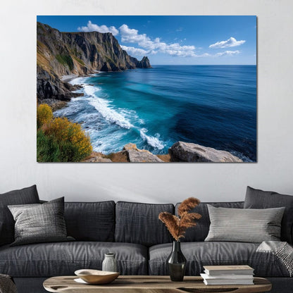 Majestic Coastal Cliffs View Canvas Wall Art
