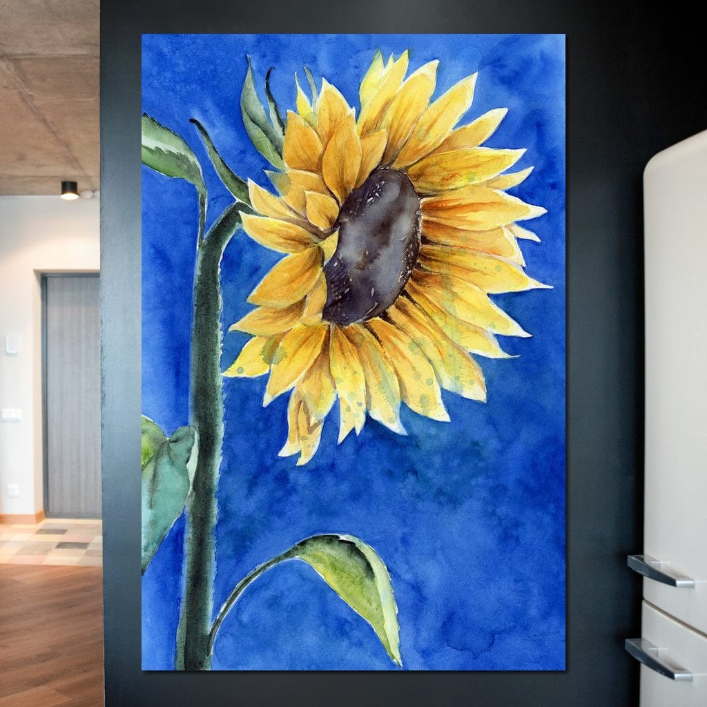 Watercolor Sunflower Canvas Wall Art
