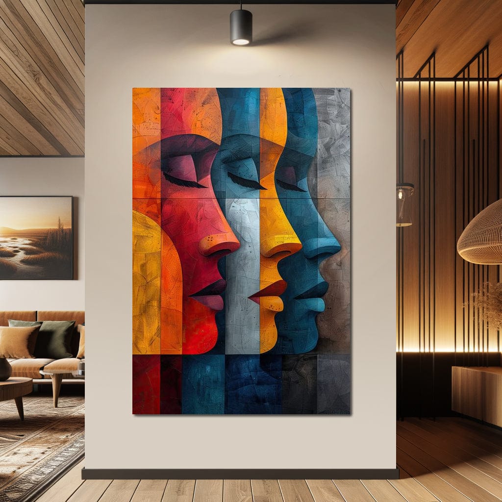 Chromatic Contours Converge Canvas Wall Art