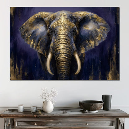 Regal Gold Elephant Majesty Canvas Wall Art