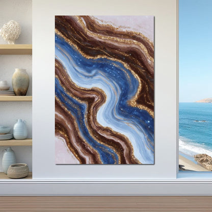 Golden River Geode Swirl Canvas Wall Art