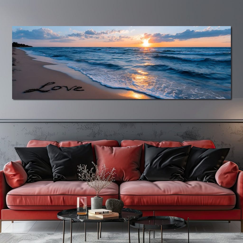 Sunset Shores Eternal Affection Canvas Wall Art