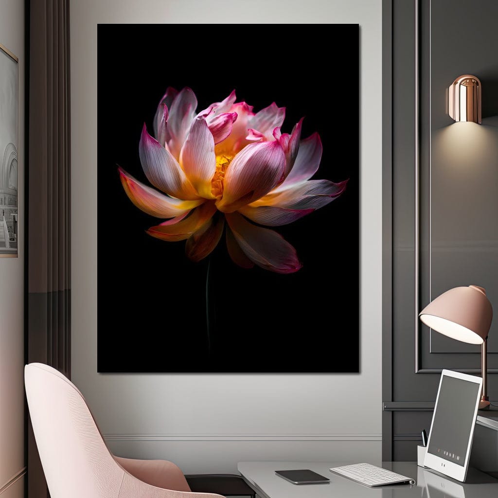 Luminous Lotus Radiant Petals Canvas Wall Art