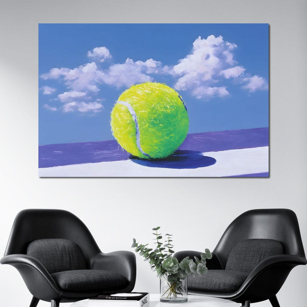 Tennis Ball Under Summer Sky Canvas Wall Art