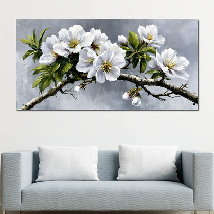 Soft Petals On Silver Morning Canvas Wall Art