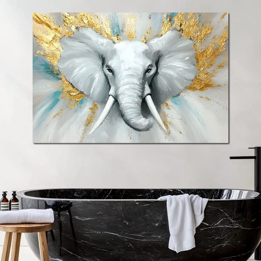 Majestic Elephant Radiance Canvas Wall Art