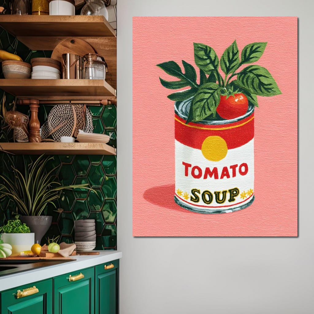 Pop Tomato Soup Garden Can Canvas Wall Art