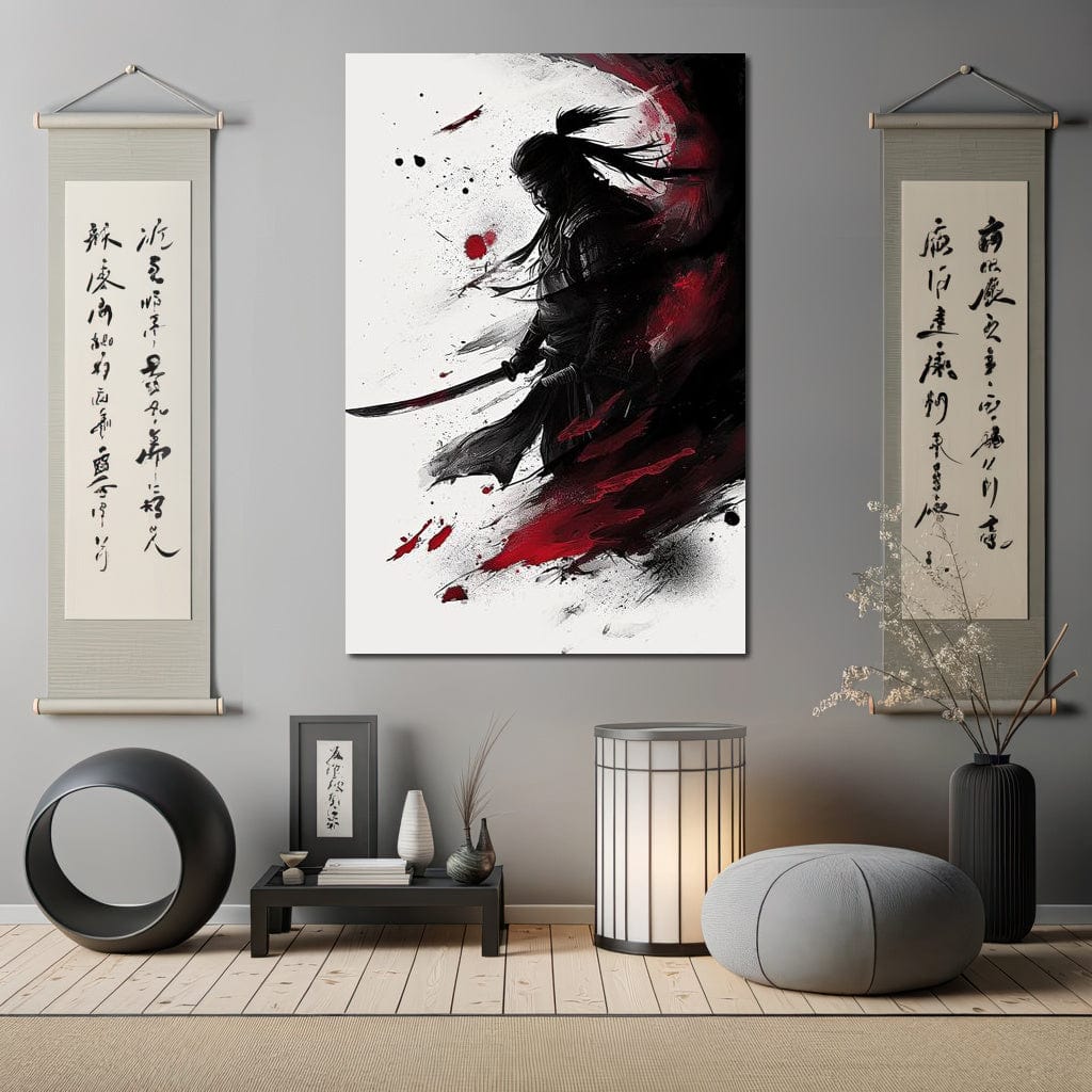 Samurai Chaos Canvas Wall Art