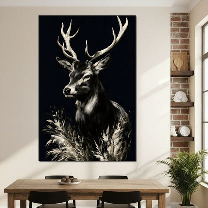 Silent Guardian of the Winter Grass Canvas Wall Art