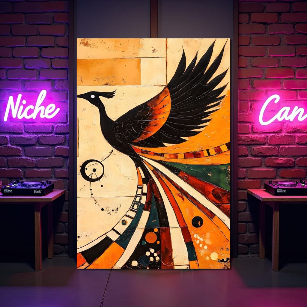 Phoenix in Dawn Flight Canvas Wall Art