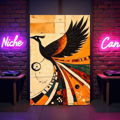 Phoenix in Dawn Flight Canvas Wall Art