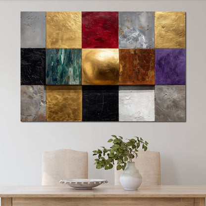 Gilded Mosaic Color Blocks Canvas Wall Art