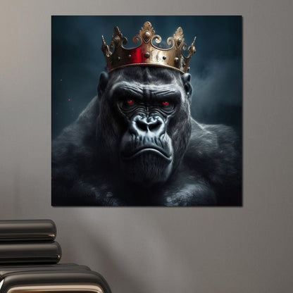 Gorilla Crown Canvas Wall Art
