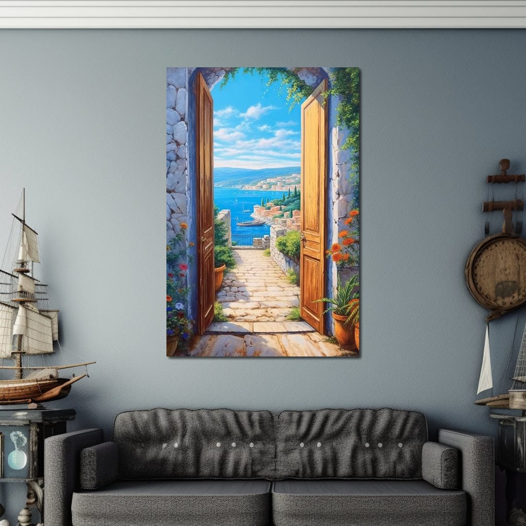 Open Door to the Sea Canvas Wall Art