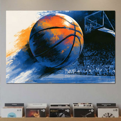 Flight of the Basketball Canvas Wall Art
