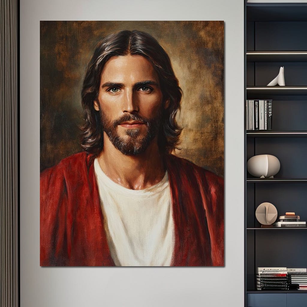Divine Reflection of Grace Jesus Portrait Canvas Wall Art
