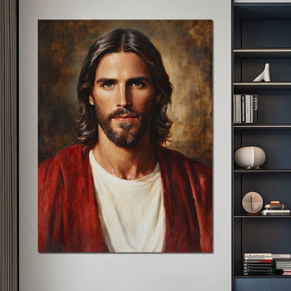 Divine Reflection of Grace Jesus Portrait Canvas Wall Art