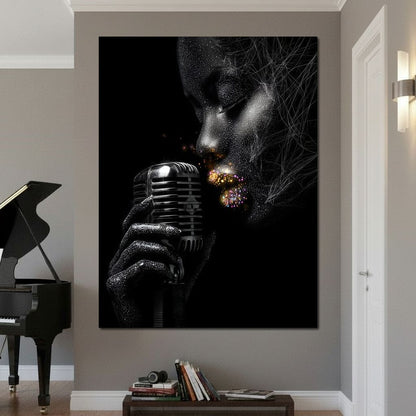 Stardust Singer Noir Portrait Canvas Wall Art