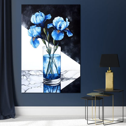 Iris Reflections in Glass Canvas Wall Art