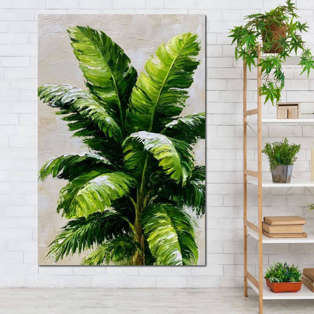 Verdant Rhythm of Tropical Palms Canvas Wall Art
