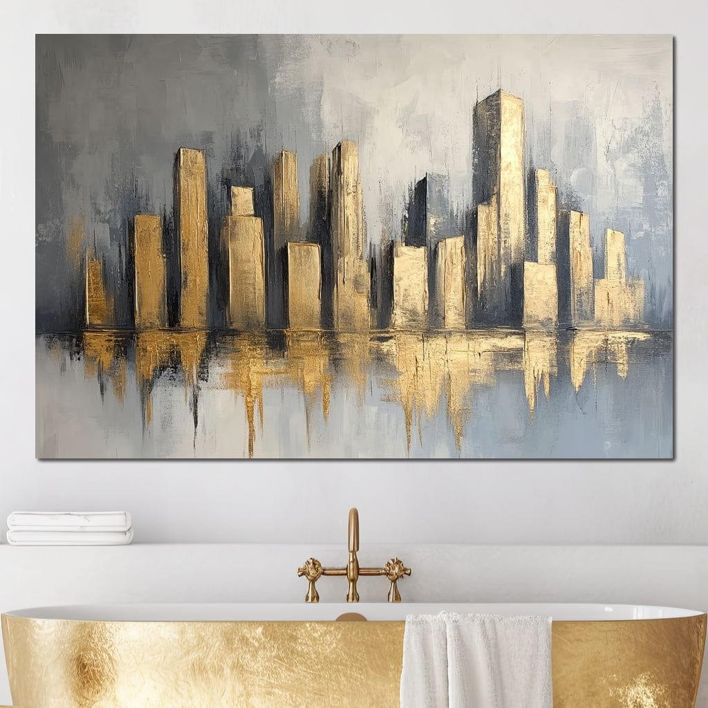 Golden Skyline Canvas Wall Art