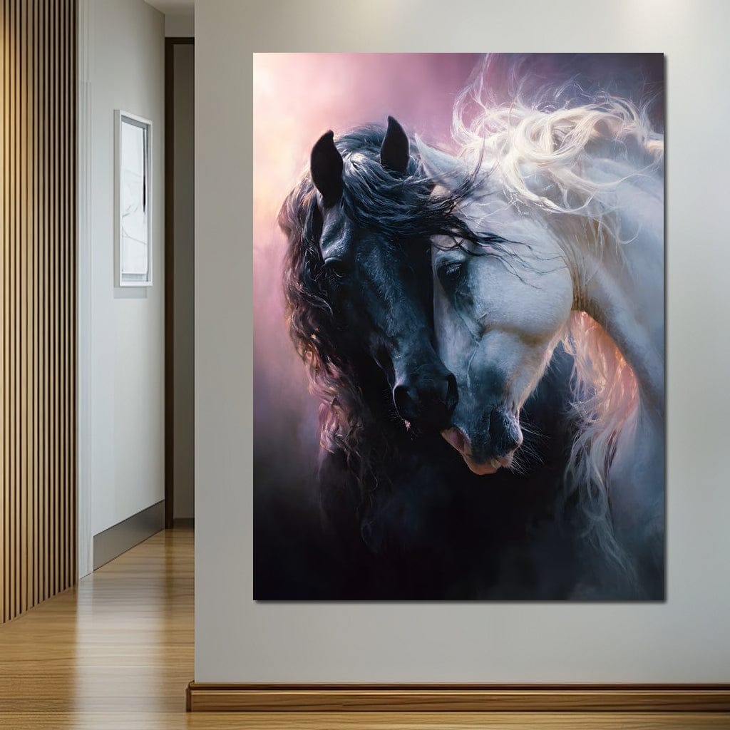 Shadowlight Twin Horses Canvas Wall Art