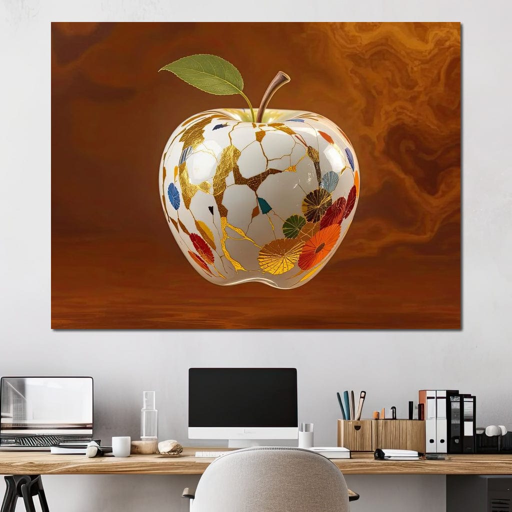 The Kintsugi Apple Canvas Wall Art