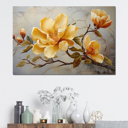 Yellow Magnolia Tree 3 Canvas Wall Art