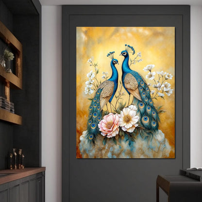 Peacock Serenade Canvas Wall Art