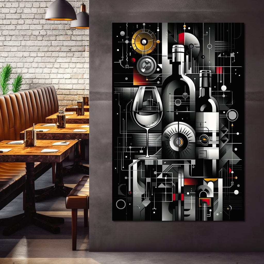 Mechanical Wine Mosaic Canvas Wall Art
